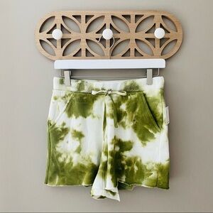 Free People Tie-Dye Pull On Shorts Green Sz Small